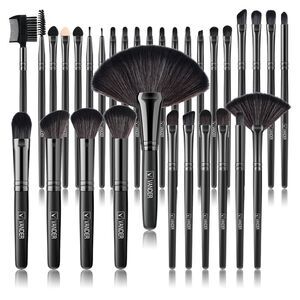 Vander 32pcs Black Professional Premium Synthetic Makeup Brushes Set With Case